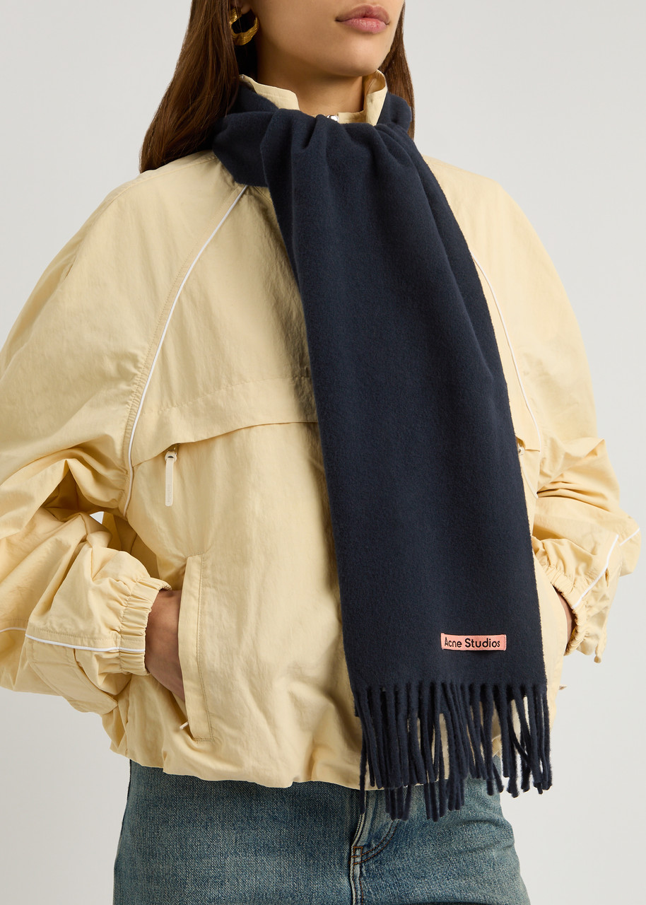 Acne Studios Canada Wool Scarf In Navy
