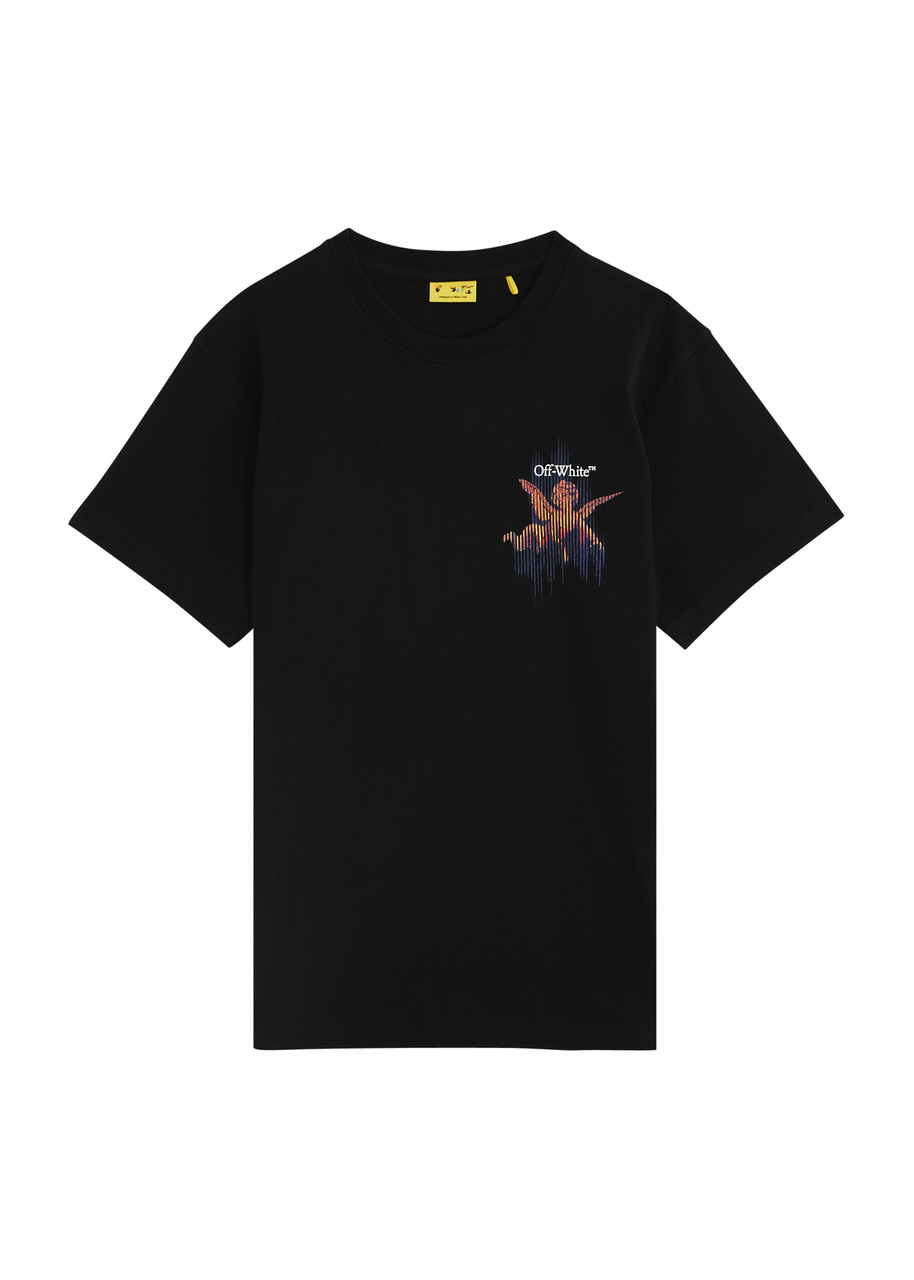 Off-white Kids Putti Printed Cotton T-shirt (6-12 Years) In Black