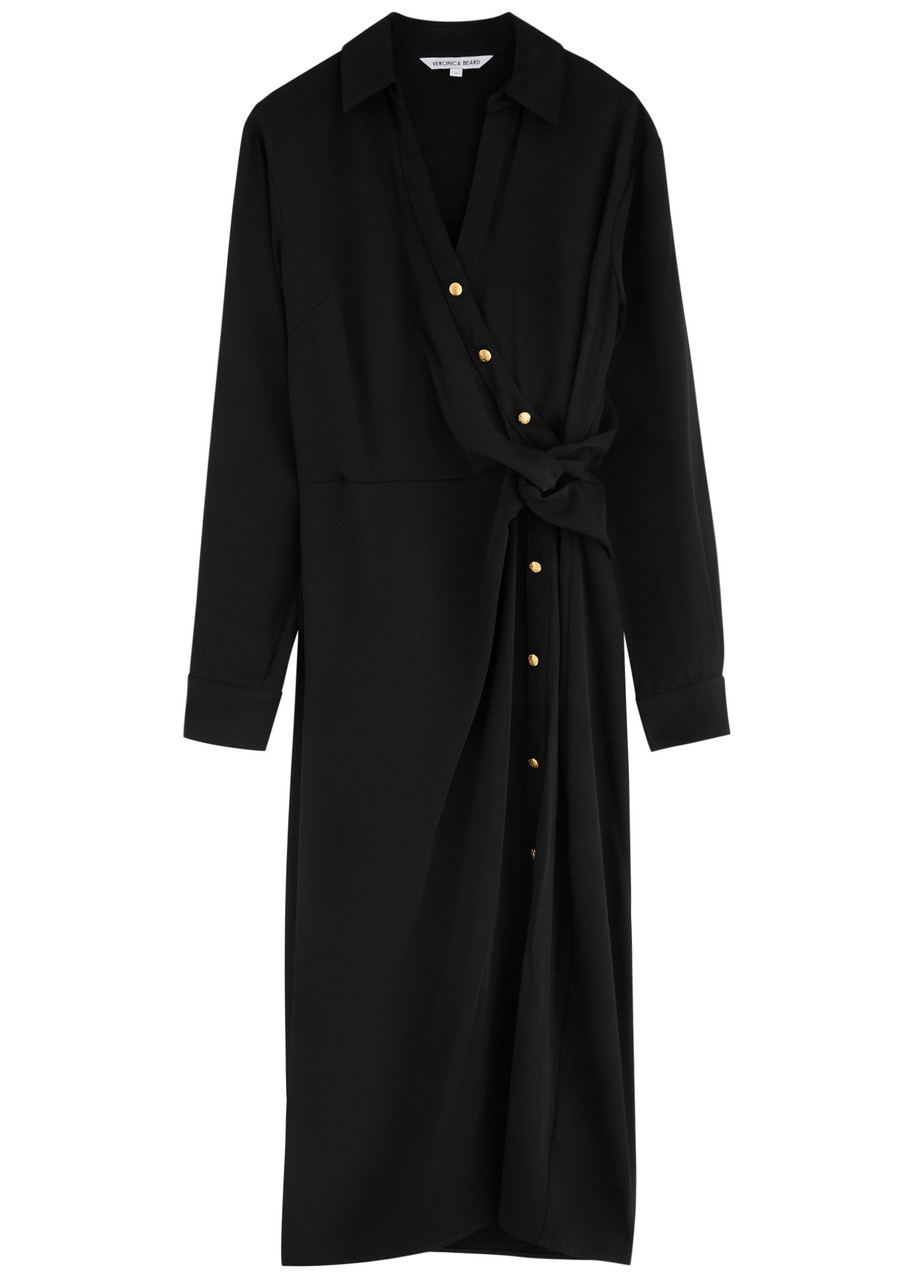 Veronica Beard Wright Wrap-effect Shirt Dress - Black - 4 (UK8 / S)