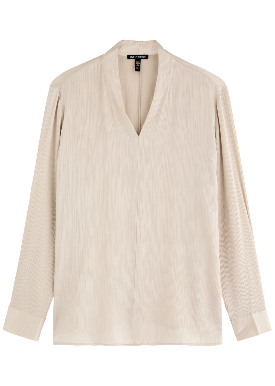 Eileen Fisher Straight Cardigan In Cream