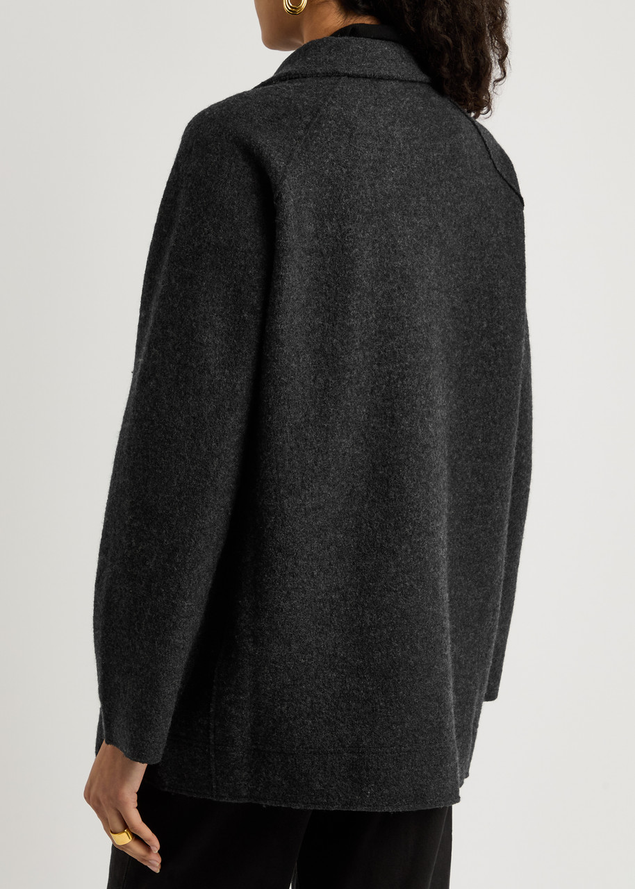 Eileen Fisher Wool Jacket In Charcoal