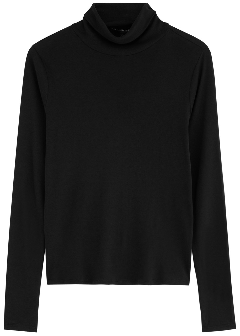 Eileen Fisher Roll-neck Jersey top - Black - S (UK 10-12 / M)