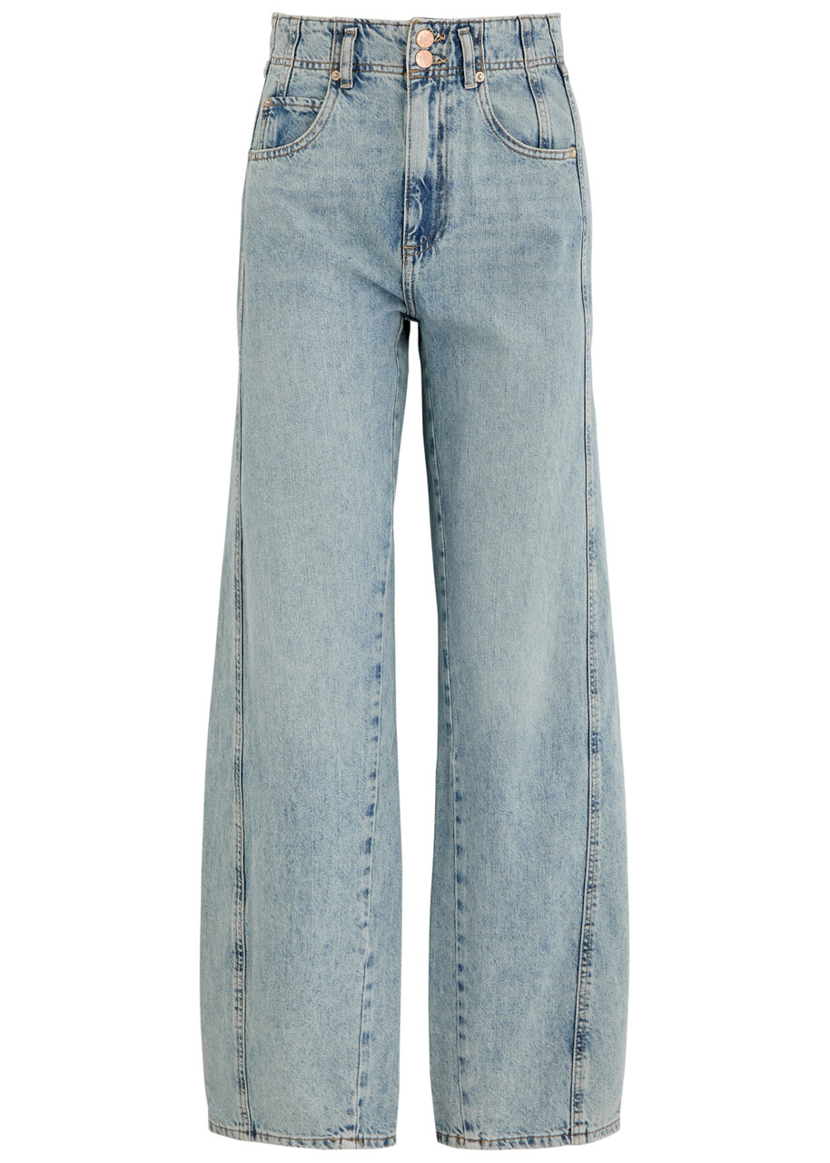 Free People Aster Panelled Straight-leg Jeans - Light Blue - 25 (W25 / UK6 /xs)
