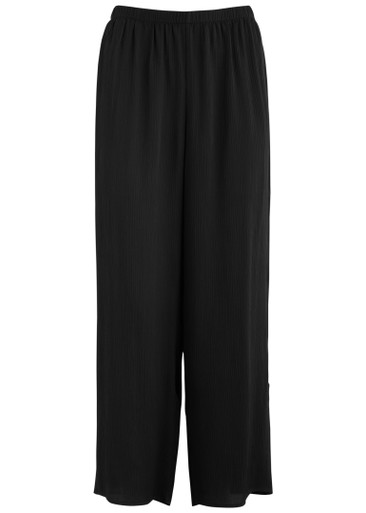EILEEN FISHER: Cropped wide-leg silk trousers