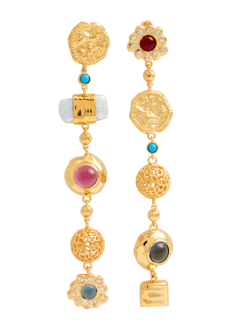 Joanna Laura Constantine Mismatched 18kt Gold-plated Earrings In Gold