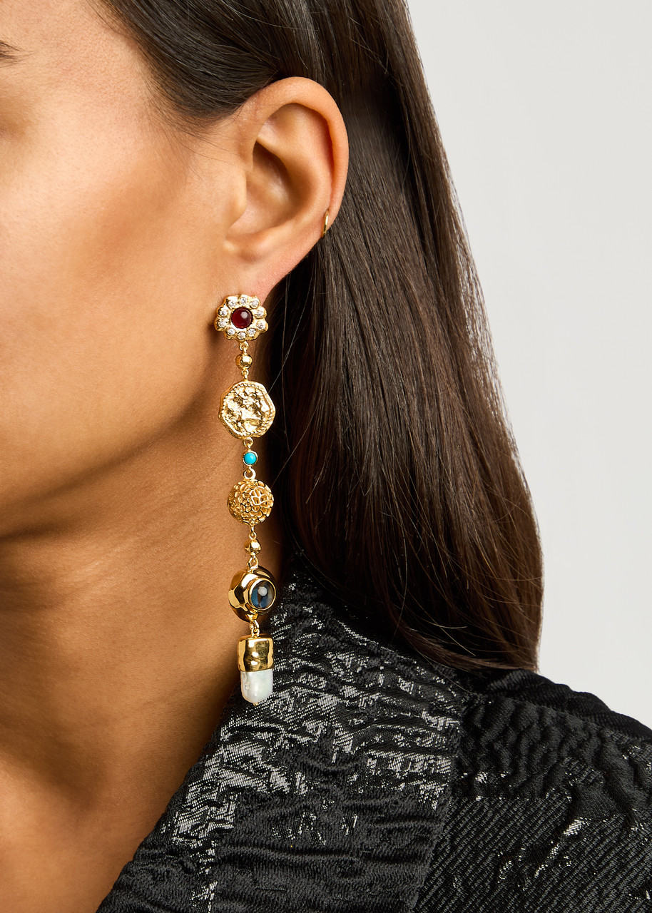 Joanna Laura Constantine Mismatched 18kt Gold-plated Earrings In Gold