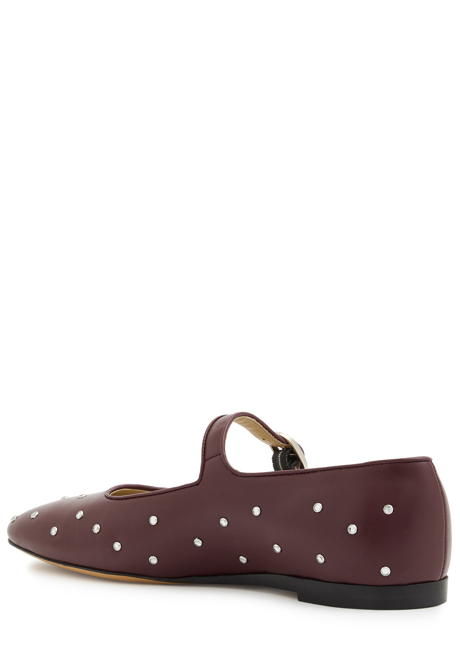 LE MONDE BERYL LE MONDE BERYL MARY JANE STUDDED LEATHER FLATS