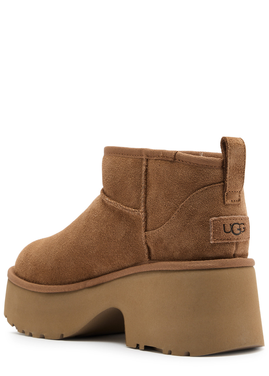 Ugg Brown 'ultra Mini New Heights' Boots In Tan