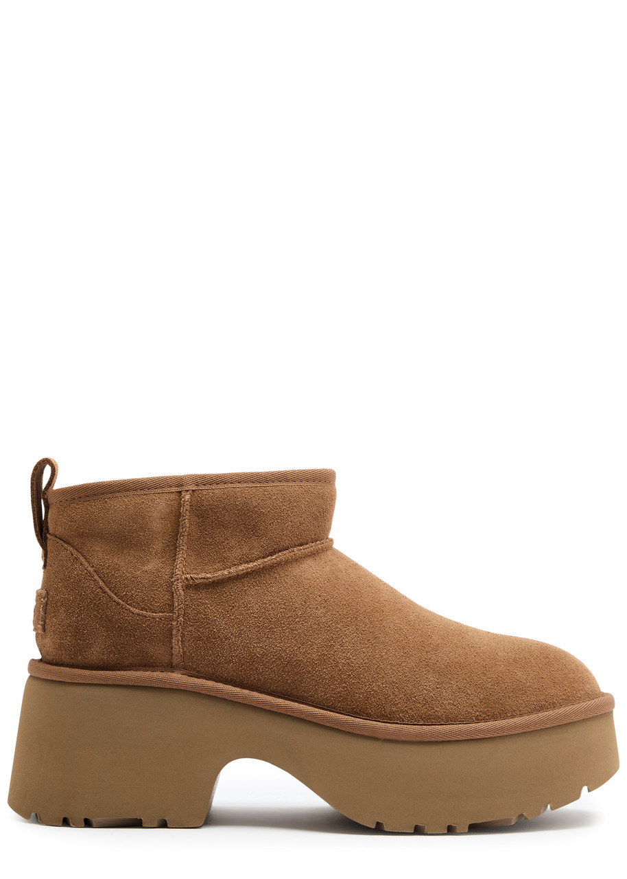 Ugg Classic Ultra Mini New Heights Suede Ankle Boots - Tan - 3 (IT36/ UK3)