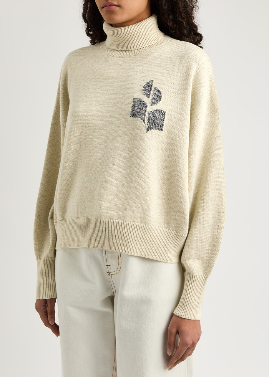 Isabel Marant Étoile Nash Roll-neck Cotton-blend Jumper In Light Grey