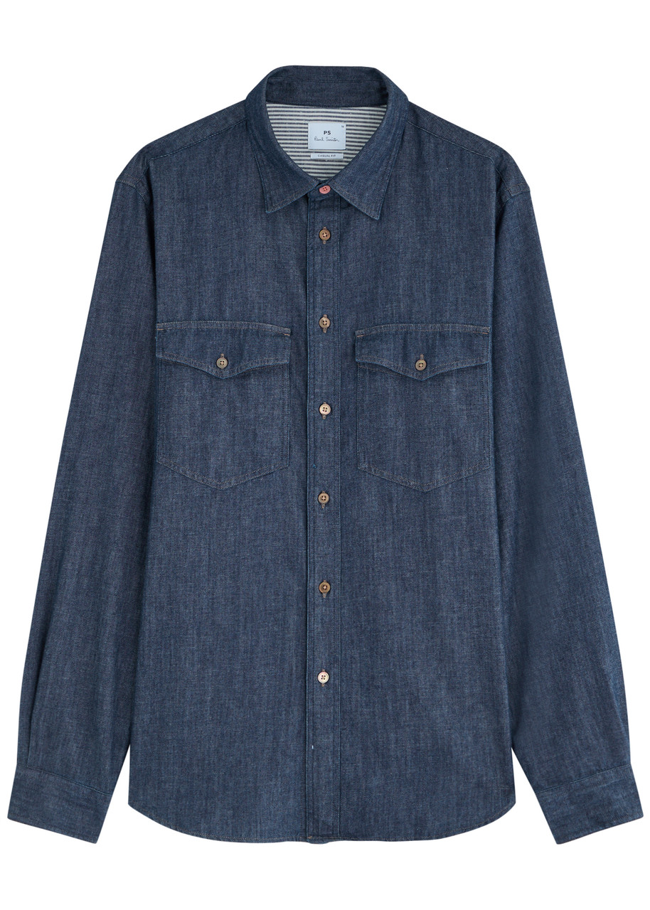 Ps By Paul Smith Ps Paul Smith Chambray Shirt In Blue