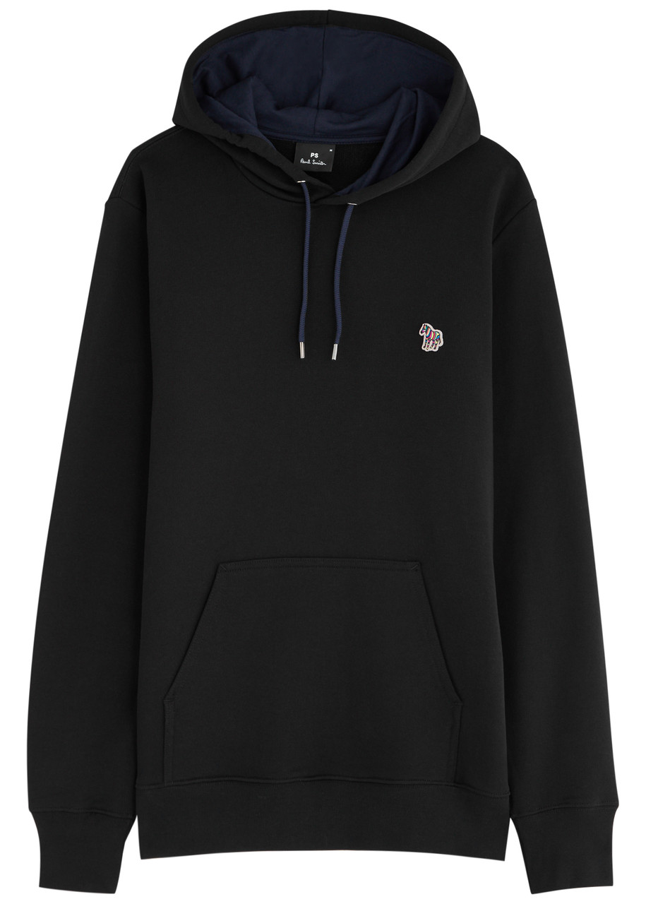 Ps By Paul Smith Ps Paul Smith Logo-appliquéd Hooded Cotton Sweatshirt In Black