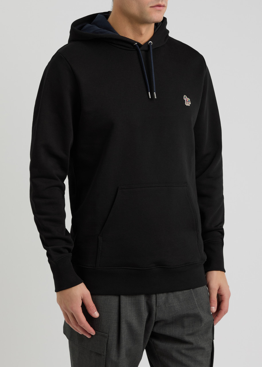 Ps By Paul Smith Ps Paul Smith Logo-appliquéd Hooded Cotton Sweatshirt In Black