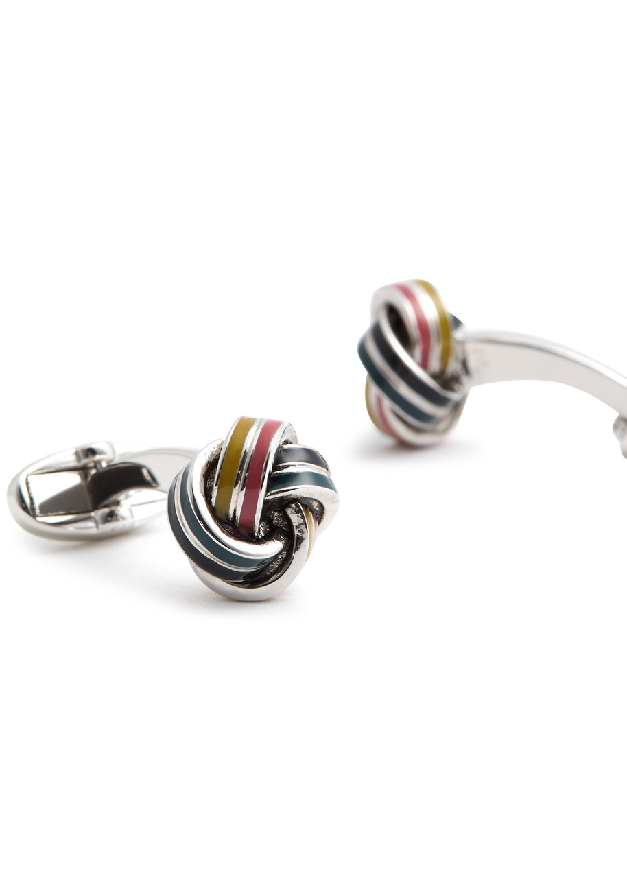 Paul Smith Bright Knot Striped Cufflinks In Multicoloured