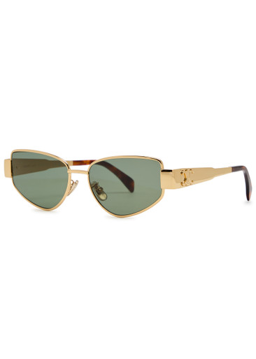 CELINE Triomphe metal cat-eye sunglasses | Harvey Nichols