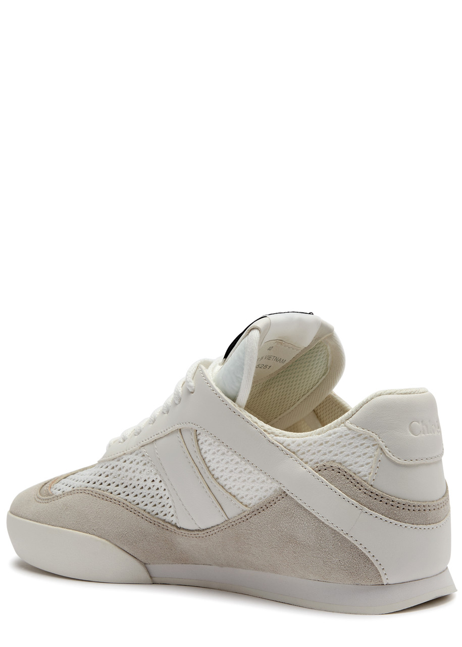 Chloé Kick White Sneakers With Logo Patch On The Tongue And Logo Lettering On The Rear In Fabric And Suede In Cream
