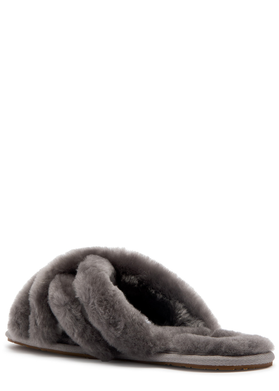 Ugg Scuffita Shearling Slippers In Charcoal