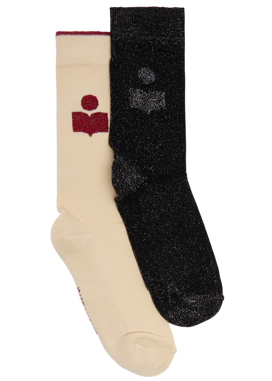 Isabel Marant étoile Logo-intarsia Cotton-blend and Knitted Socks - set of two - Multicoloured - One Size