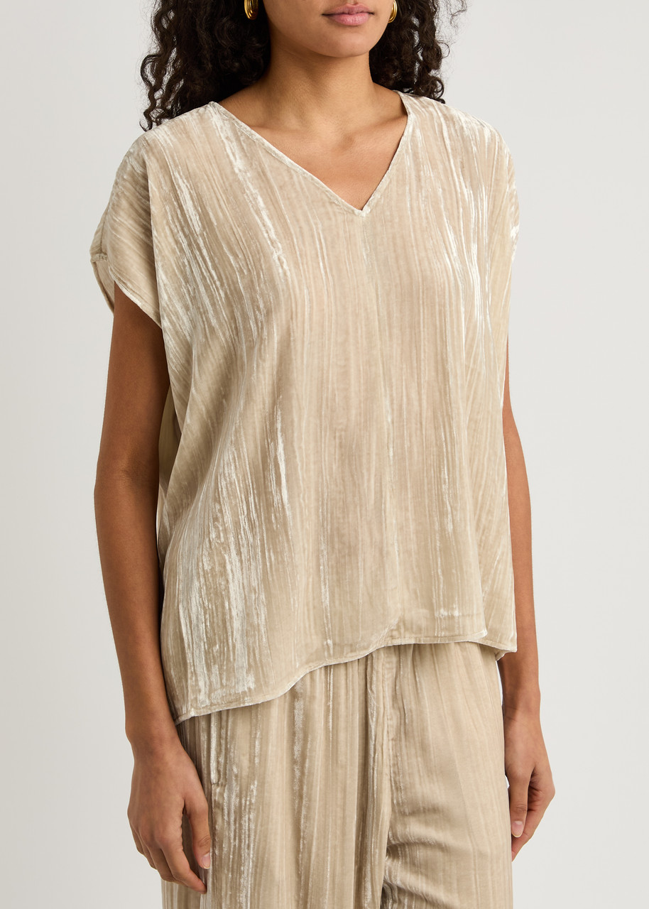 Eileen Fisher Velvet Top In Cream