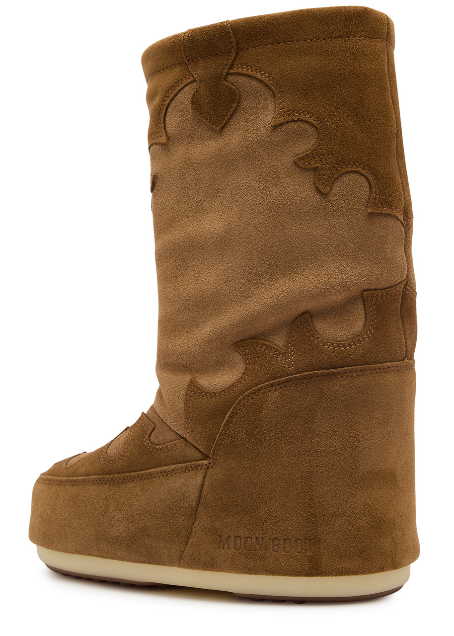 Moon Boot Icon Padded Suede Mid-calf Snow Boots In Tan