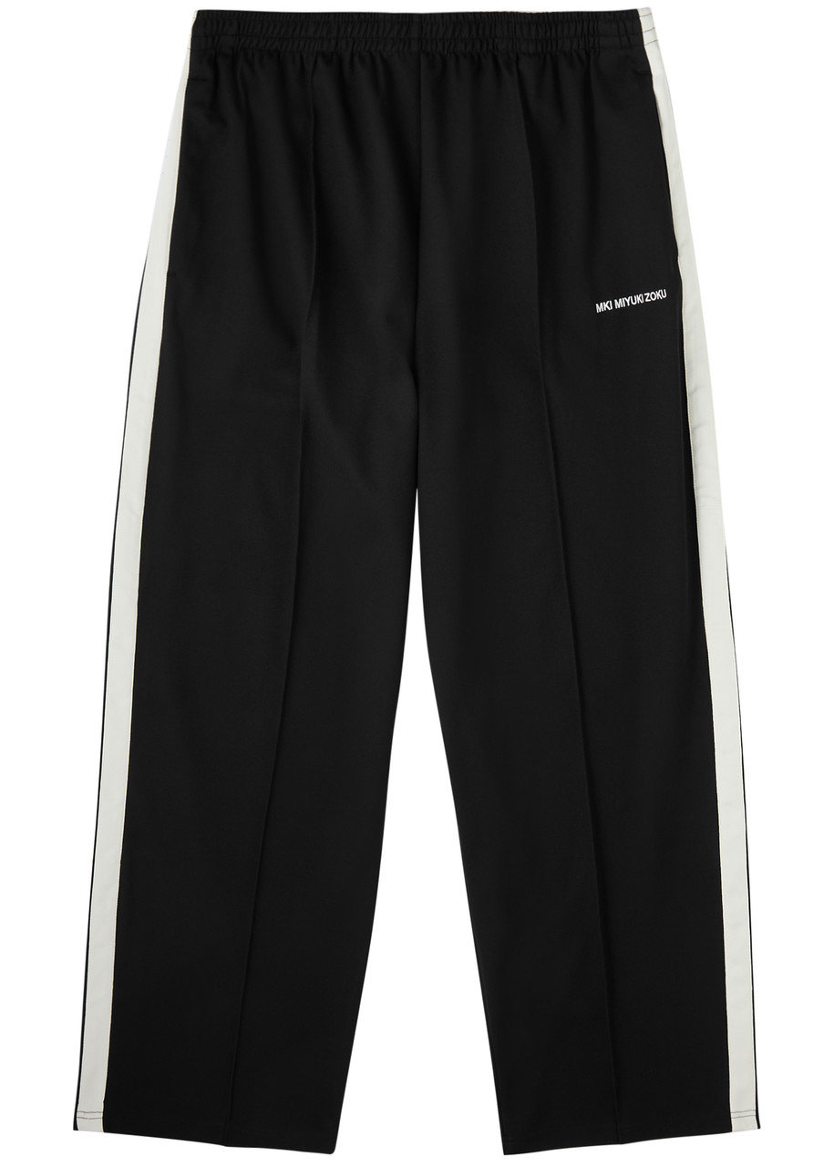 Mki Miyuki Zoku Logo Wide-leg Jersey Track Pants In Black