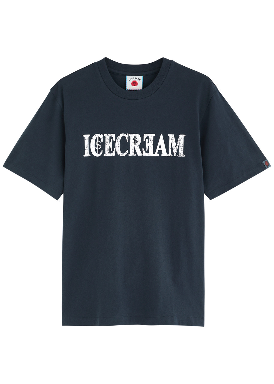 Ice Cream Icecream World Tour Printed Cotton T-shirt - Navy - M