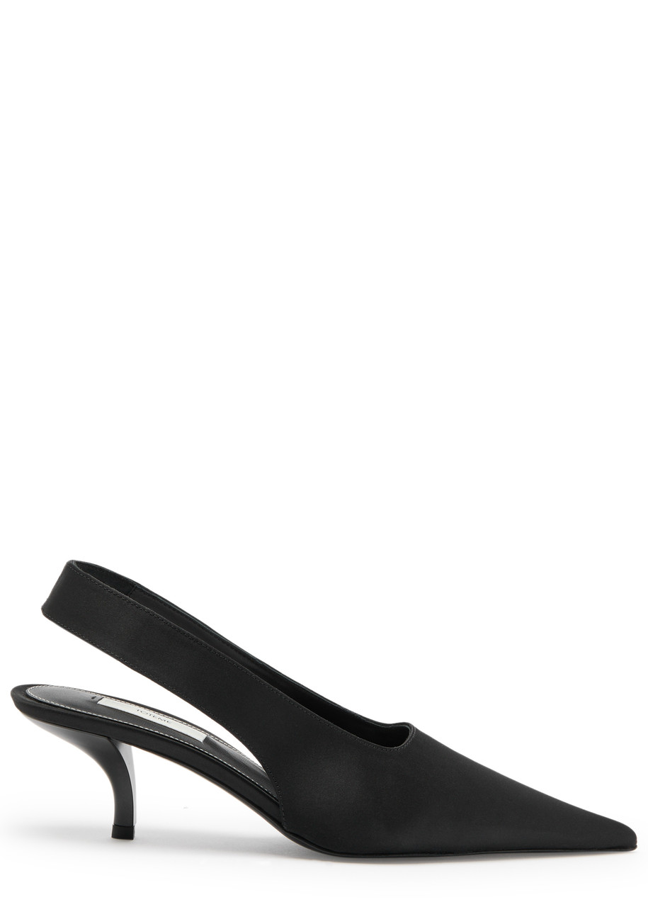 Totême Classic Leather Slingback Heels In Black