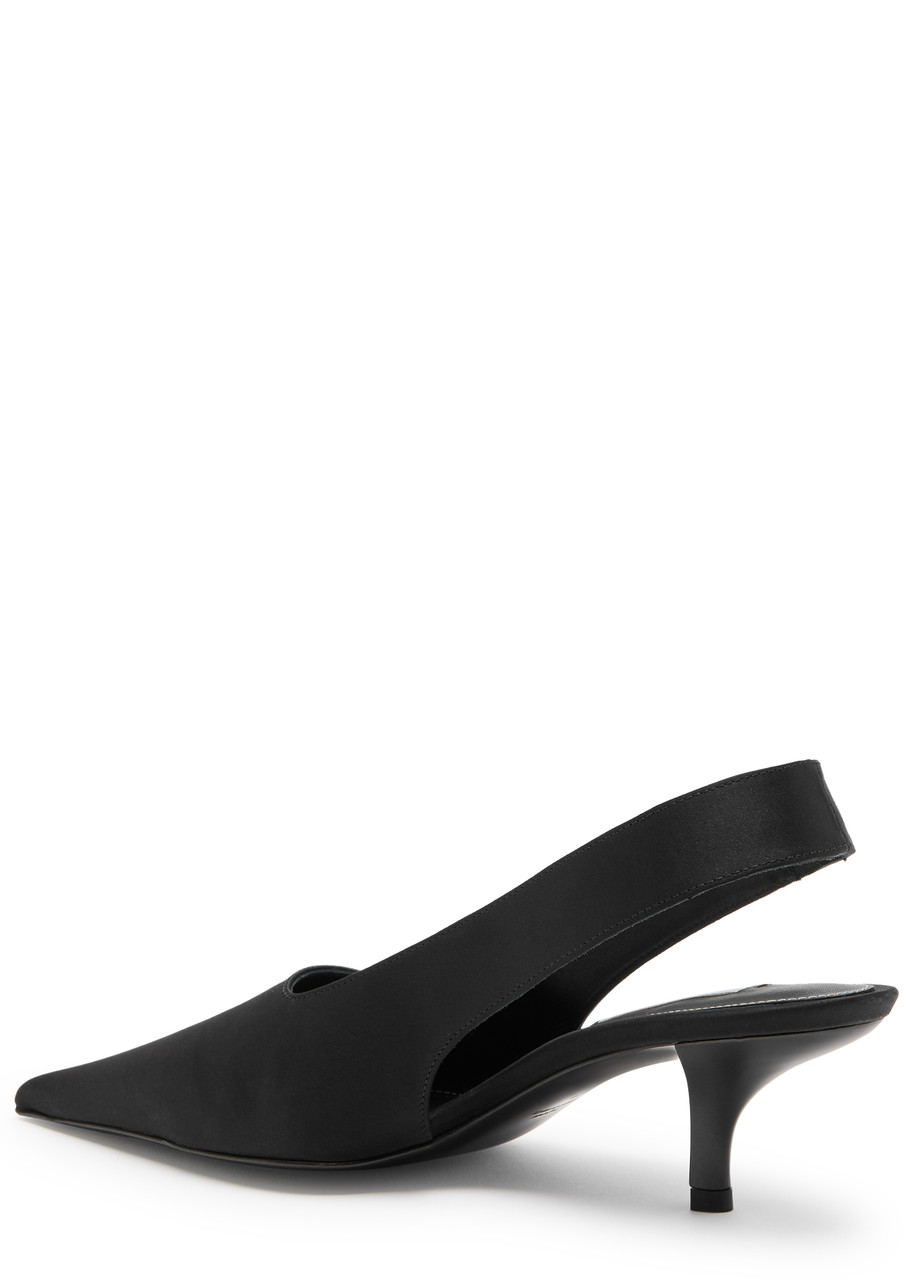 Totême Classic Leather Slingback Heels In Black