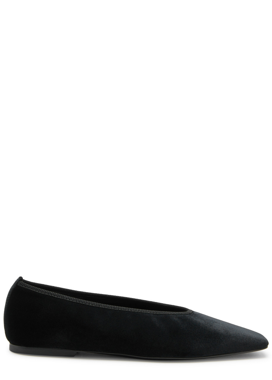 Toteme Velvet Flats - Black - 38 (IT38 / UK5)