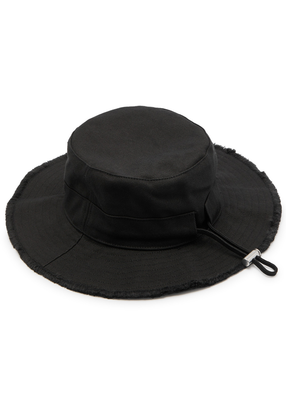 Jacquemus Le Bob Artichaut Canvas Bucket Hat In Black