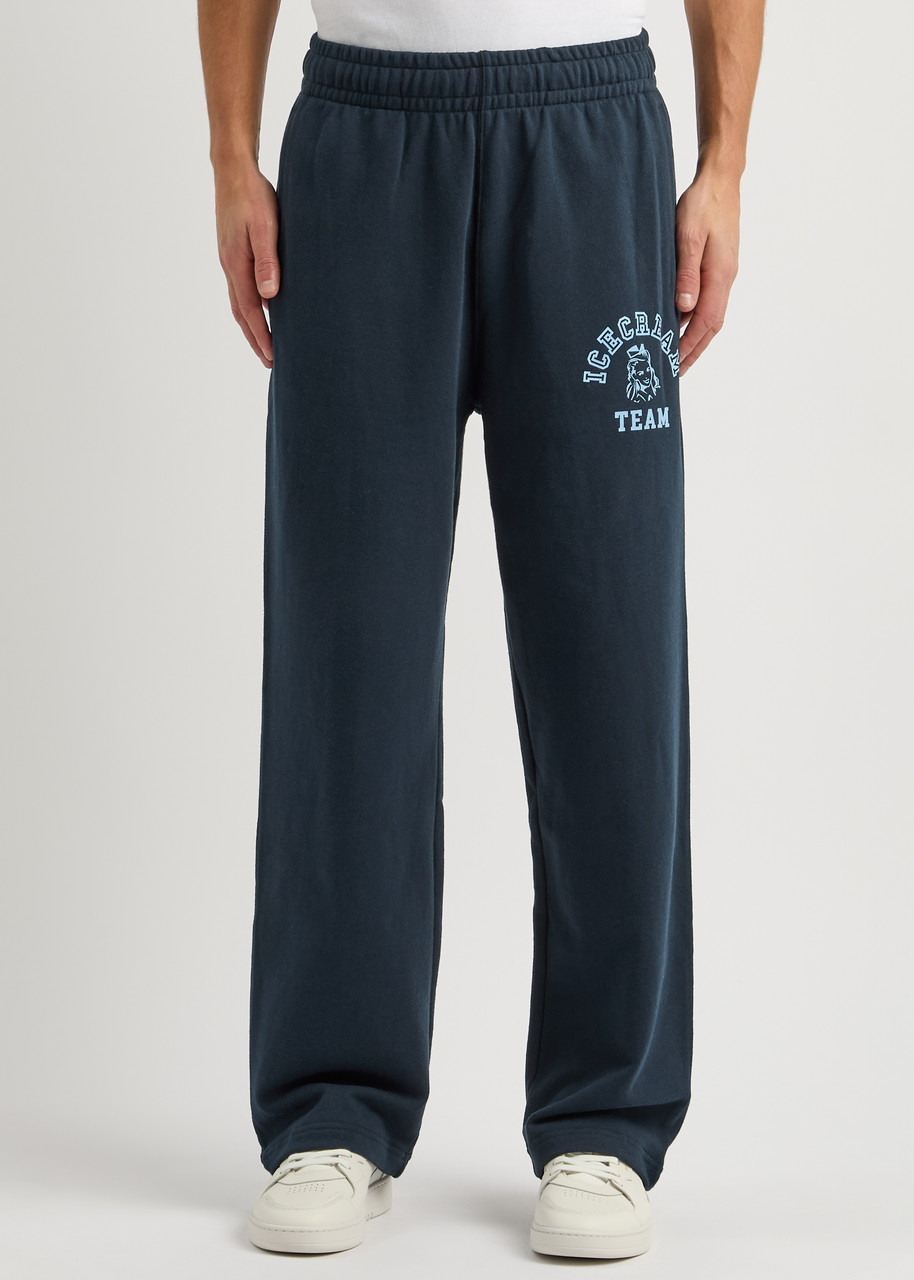 Ice Cream Team Printed Cotton Sweatpants In Navy