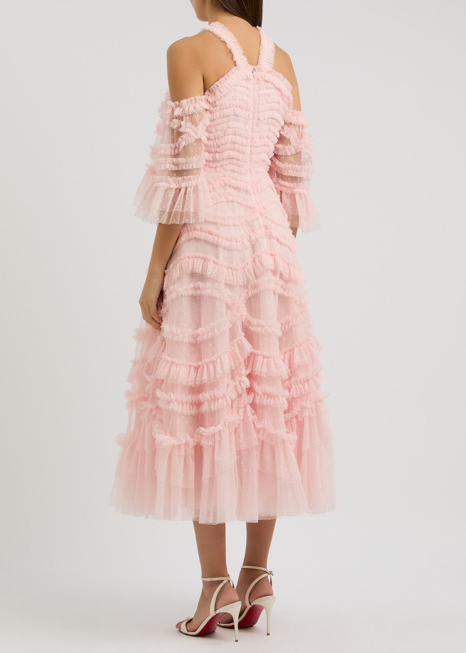  Needle & Thread Bronte Off-the-shoulder Ruffled Tulle Gown - Pink - 2 (uk6 /xs) 