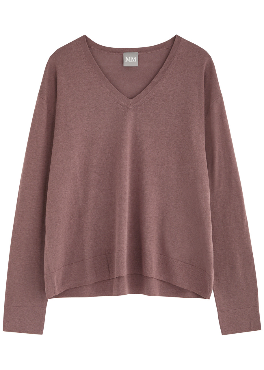 Max Mara Leisure Bernard Silk-blend Jumper In Mauve