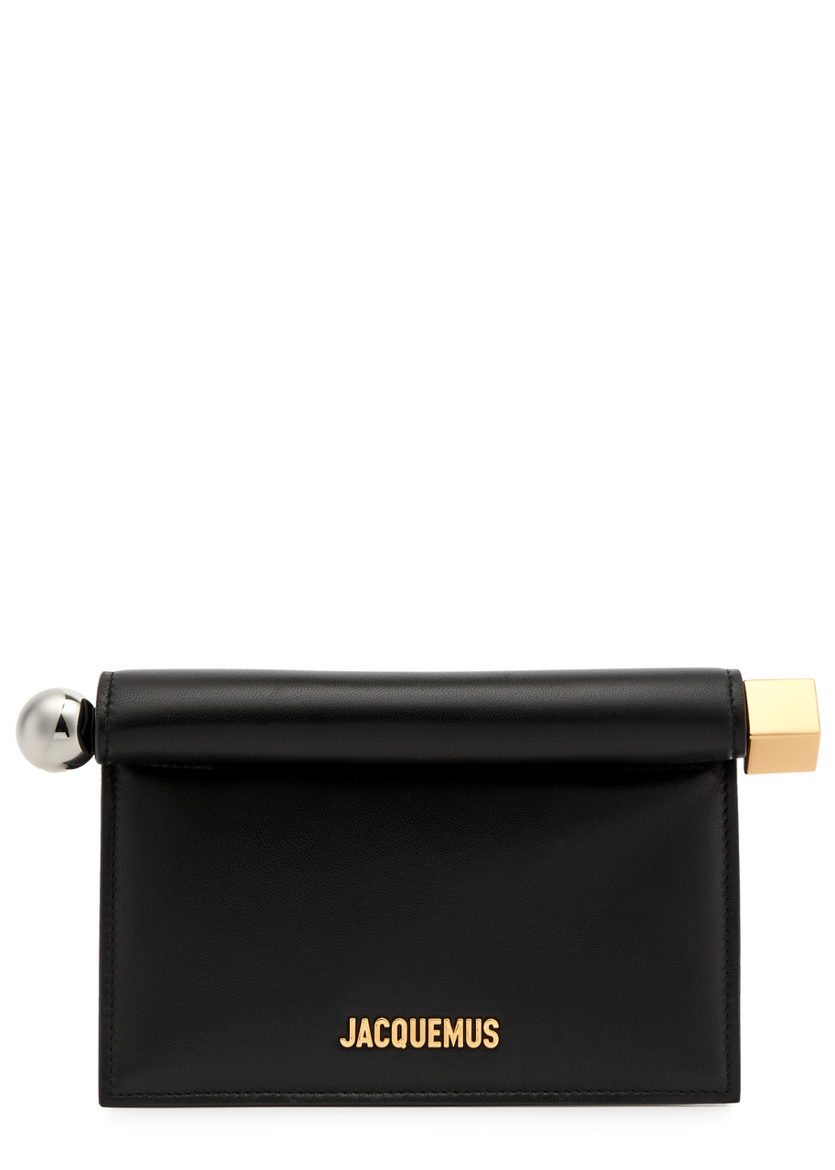 Jacquemus Women's La Petite Pochette Golden Logo In Black