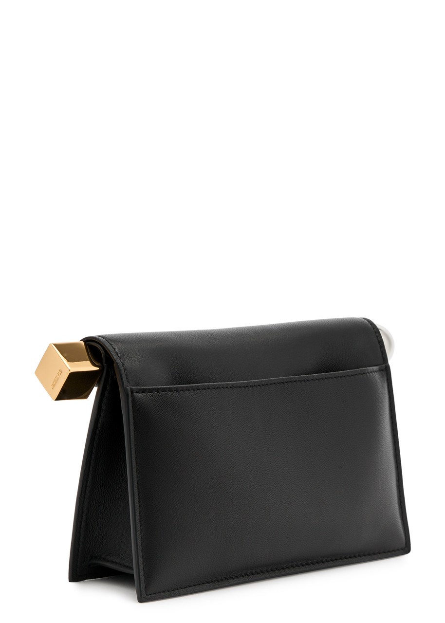 Jacquemus Women's La Petite Pochette Golden Logo In Black