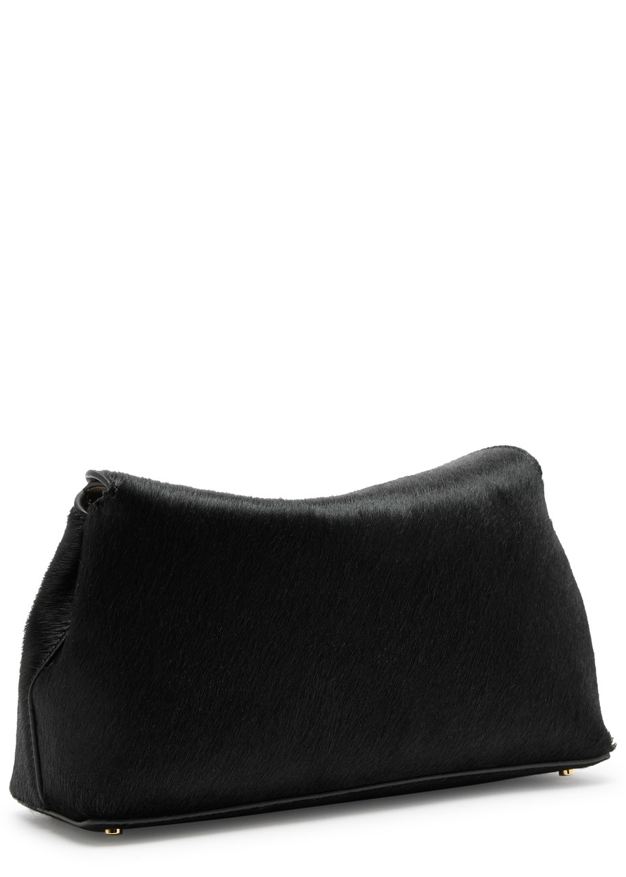 Totême Toteme T-lock Calf Hair Clutch In Black