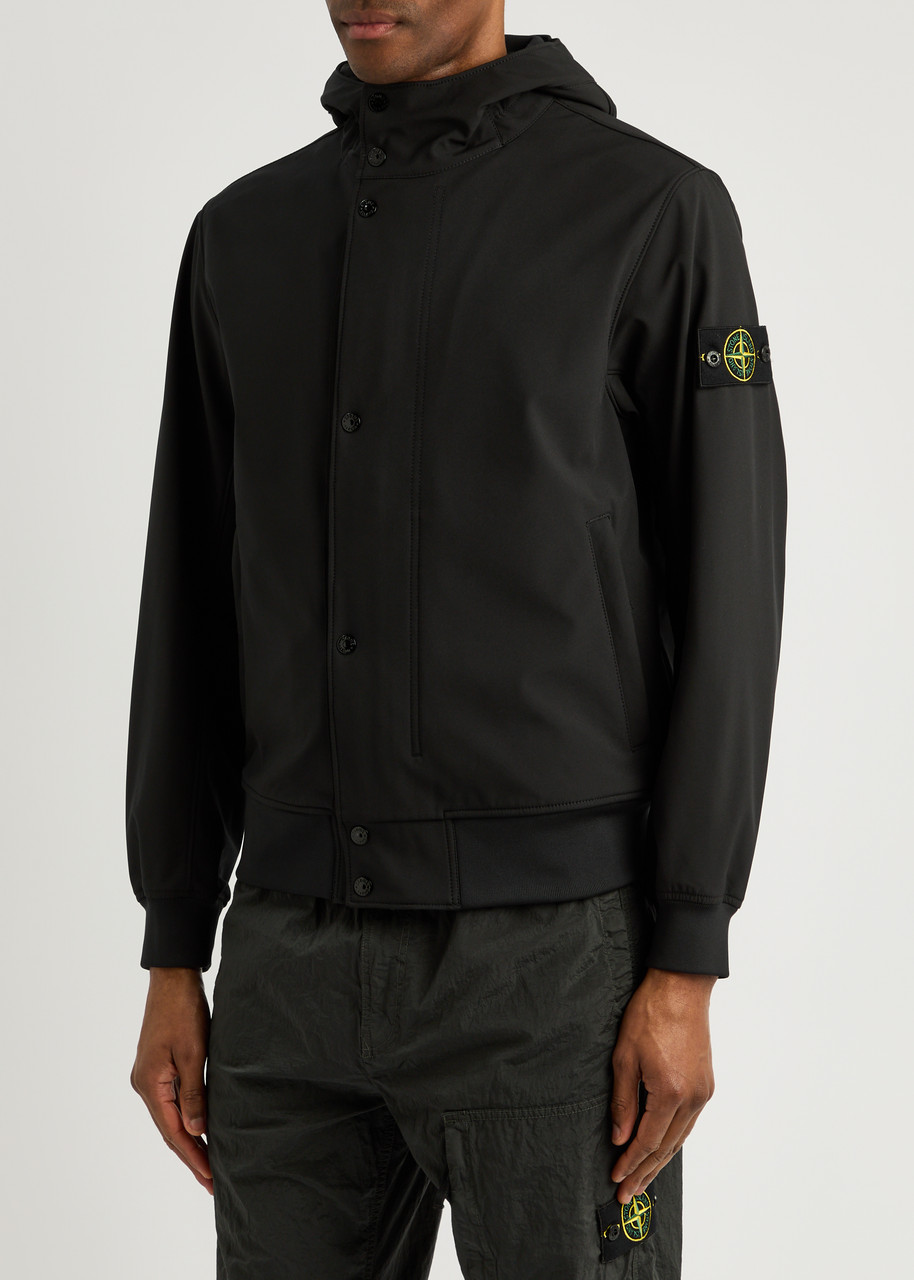 Stone Island Light Soft Shell-r Technology Jacket In Black