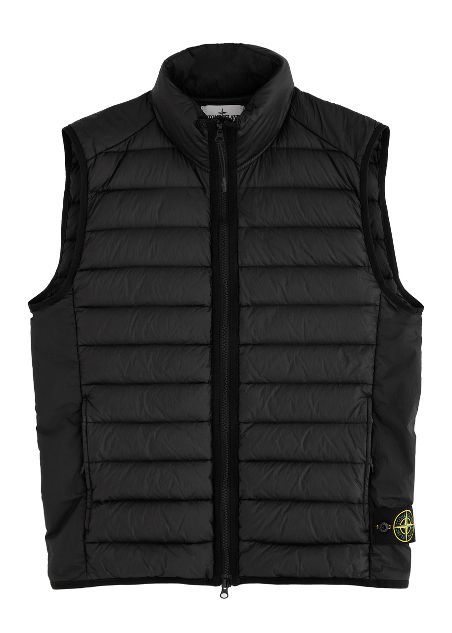 Stone Island Loom Woven Chambers Quilted Gilet – Black – L Stone Island Loom Woven Chambers Quilted Gilet – Black – L