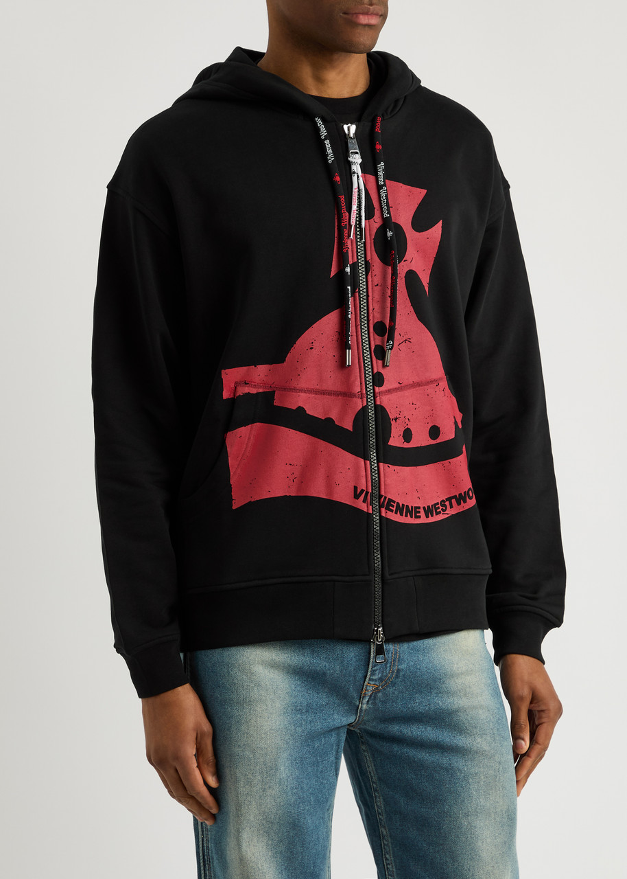 Vivienne Westwood Sunken Orb Zip Hoodie Cotton Black Xs Men In Black