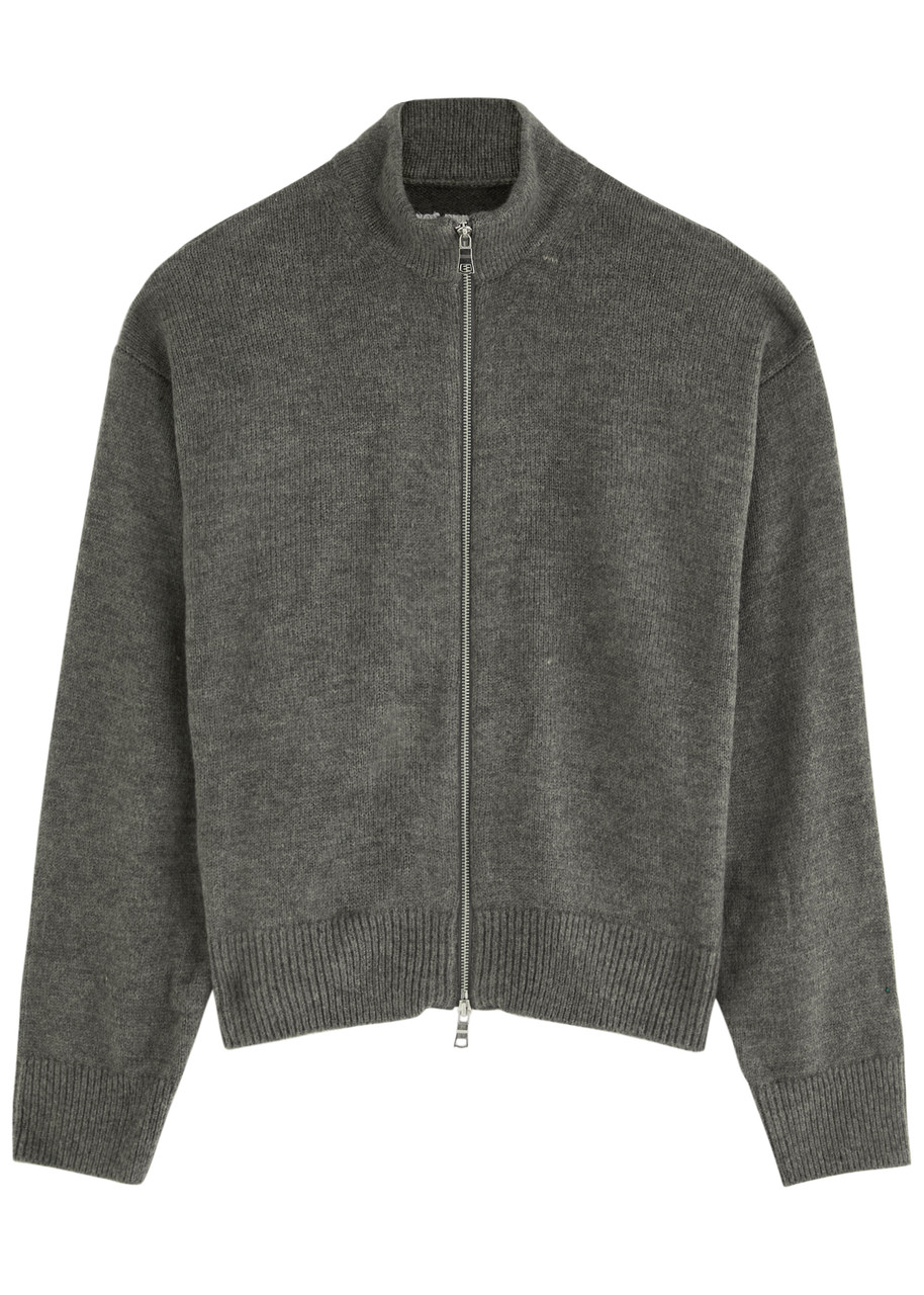 Mki Miyuki Zoku Logo-embroidered Knitted Track Jacket - Grey - S