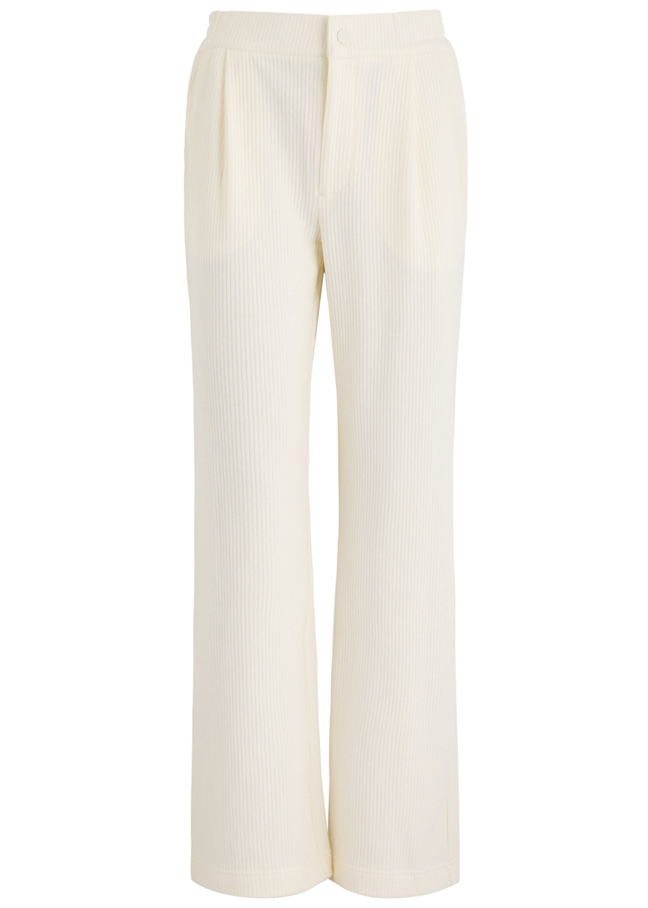 Varley Aberdeen Straight-leg Corduroy Trousers In Cream