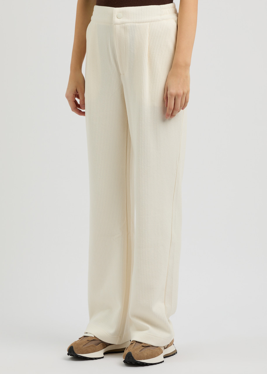 Varley Aberdeen Straight-leg Corduroy Trousers In Cream