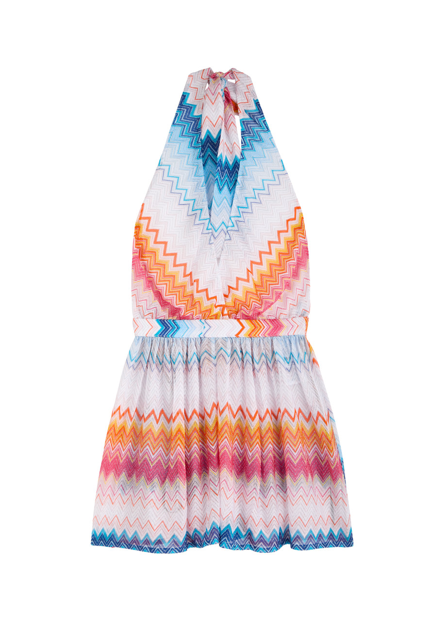 Missoni Zigzag Halterneck Romper In Multicoloured