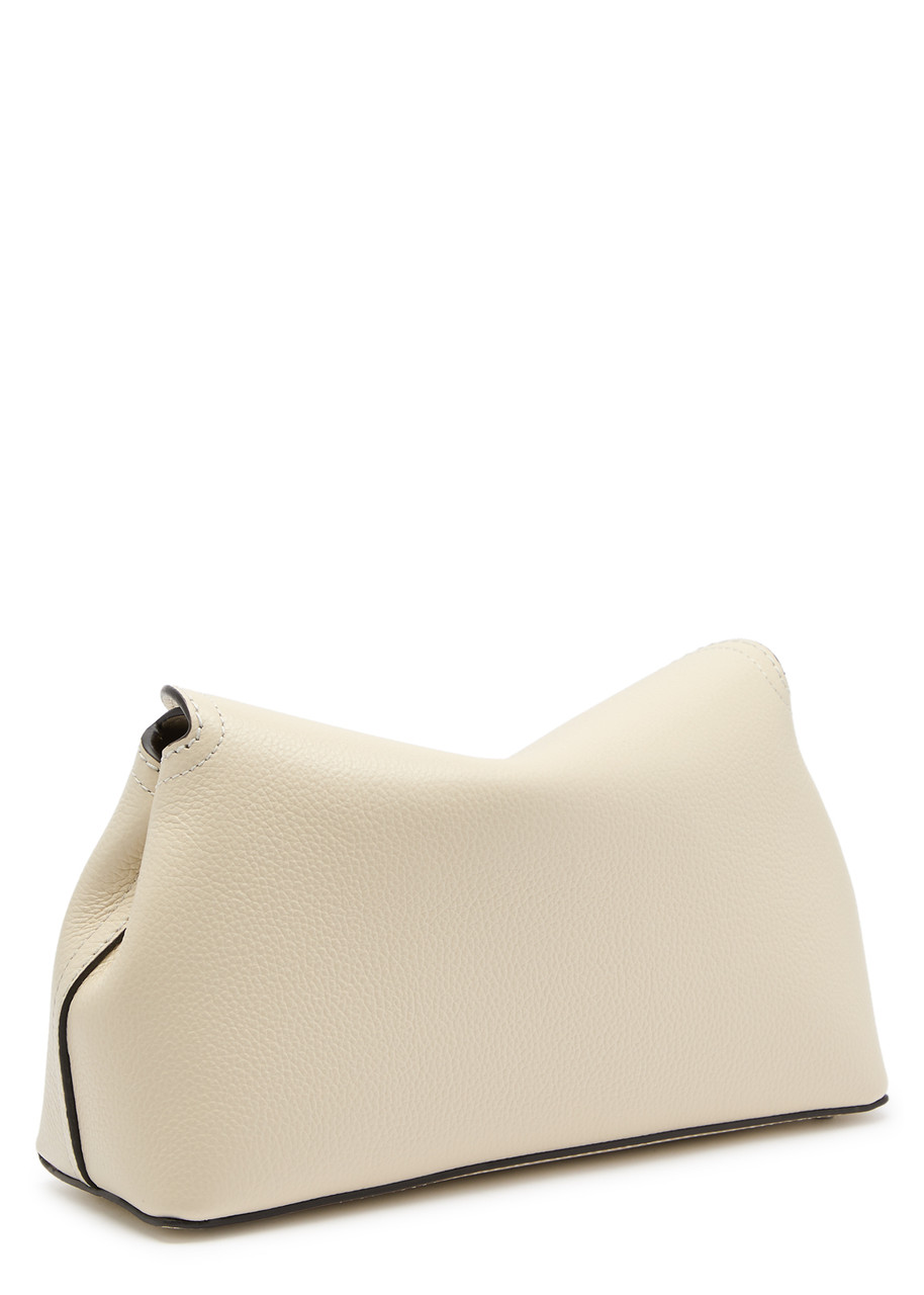 Totême Toteme T-lock Grained Leather Clutch In White