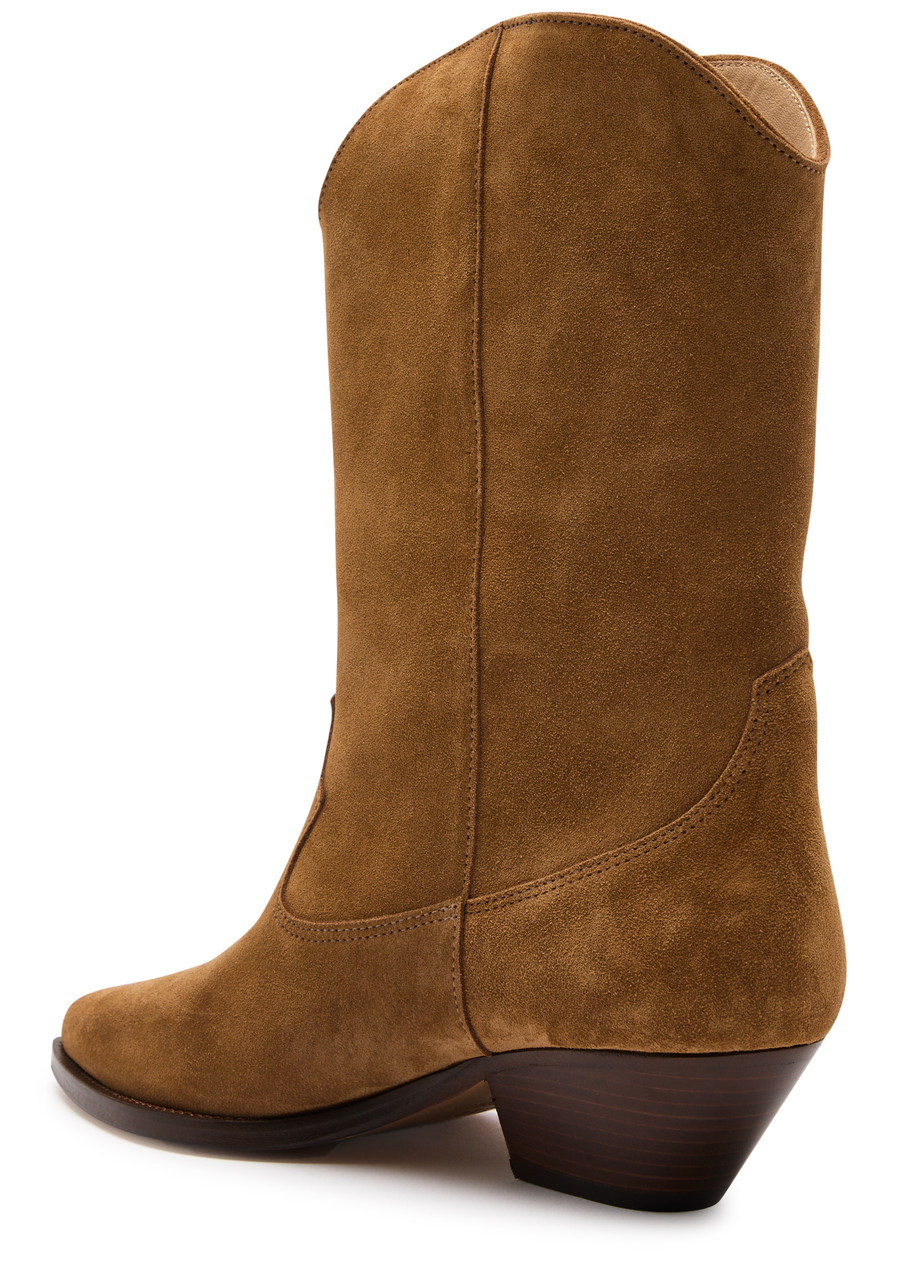 Isabel Marant Étoile Duerto 50 Fringed Suede Mid-calf Boots In Camel