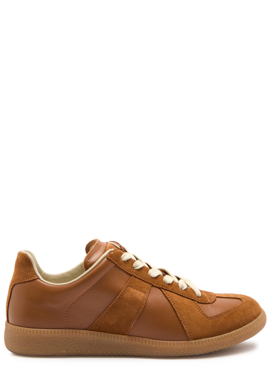 Maison Margiela Replica Panelled Leather Sneakers - Tan - 40 (IT40 / UK7)