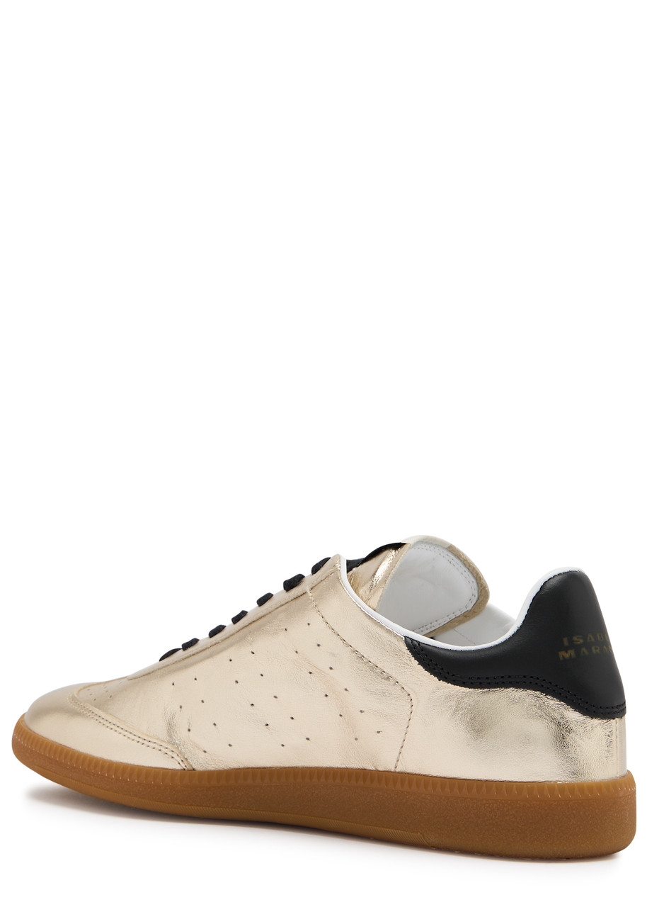 Isabel Marant Étoile Kaycee Metallic Leather Sneakers In Gold