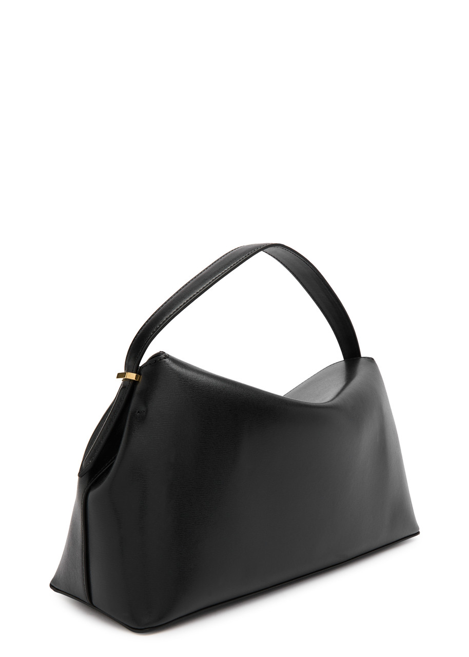 Totême Toteme T-lock Leather Top Handle Bag In Black