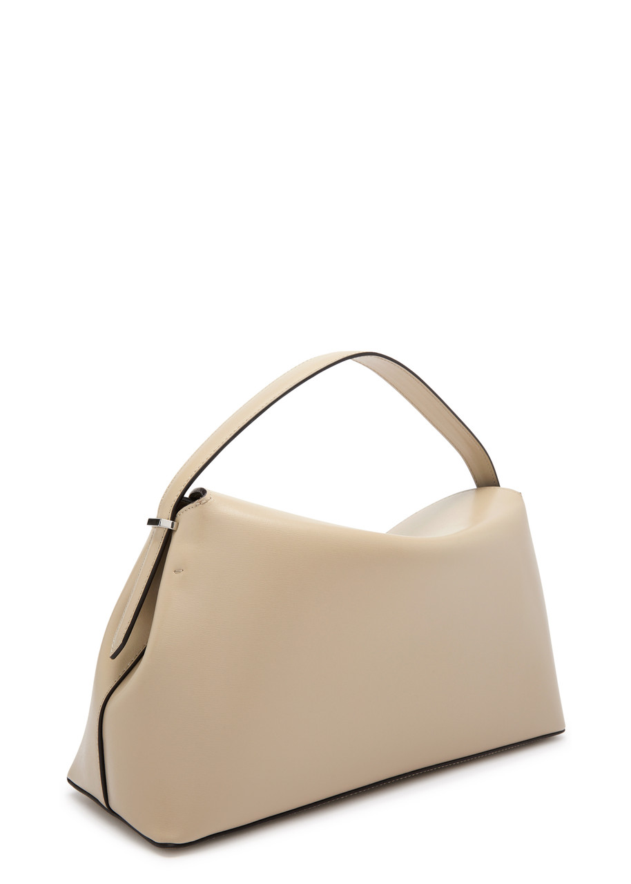 Totême Toteme T-lock Top Handle Leather Shoulder Bag In Cream