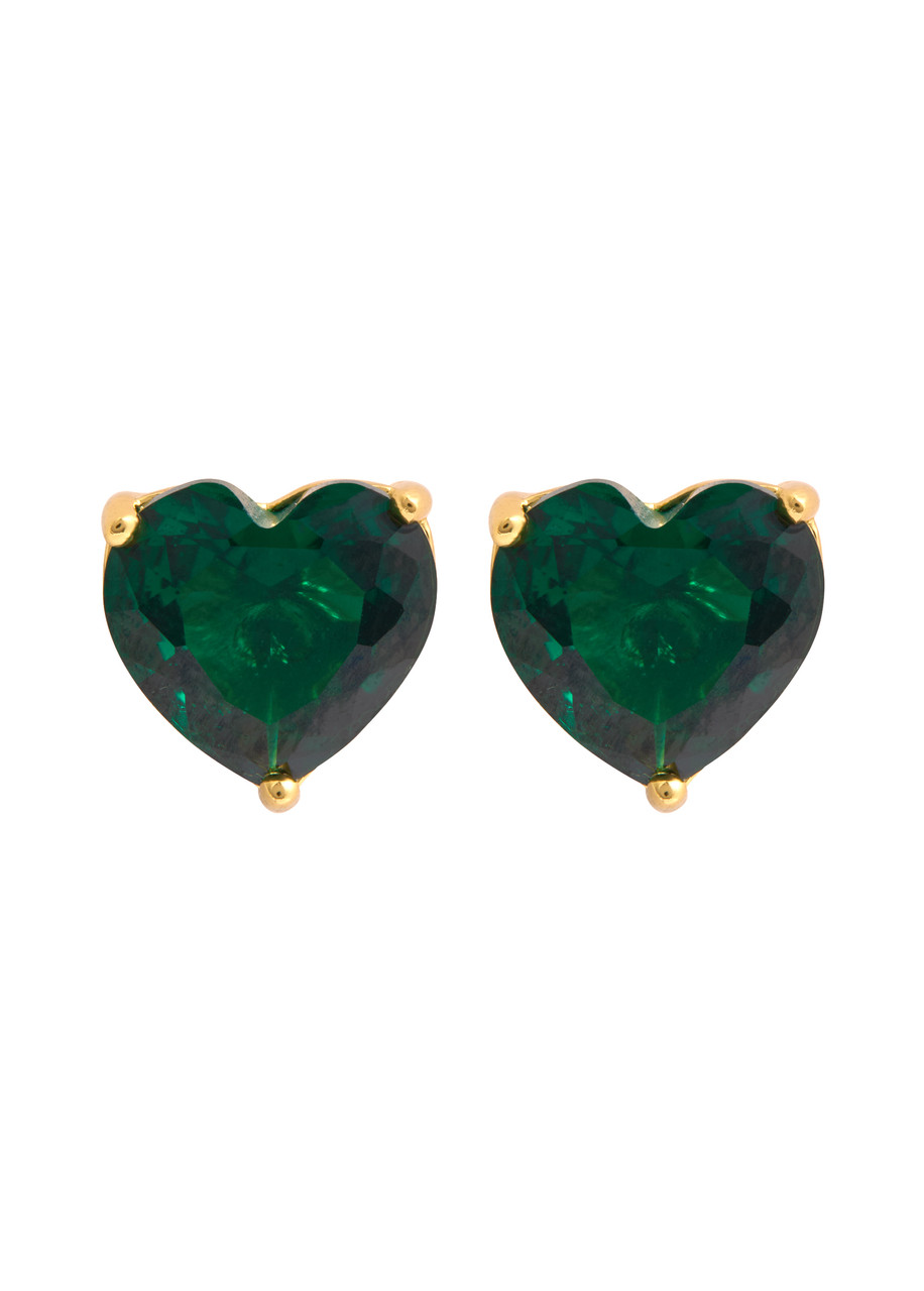 Kate Spade New York My Love Heart Crystal-embellished Stud Earrings - Green - One Size
